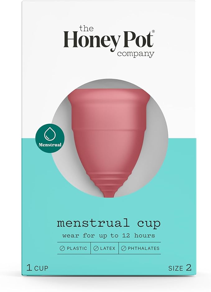 The Honey Pot Company – Non-Herbal Everyday Panty Liners – Organic Pads for Women &amp Menstrual Cup – 12 Hour Reusable Protection for Periods – Hypoallergenic - Feminine Care – Size 2
