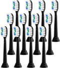 Replacement Toothbrush Heads Compatible for 1100 2100 4100 5100 5300 6100 7500 Brush Head(Black-12 Pcs)