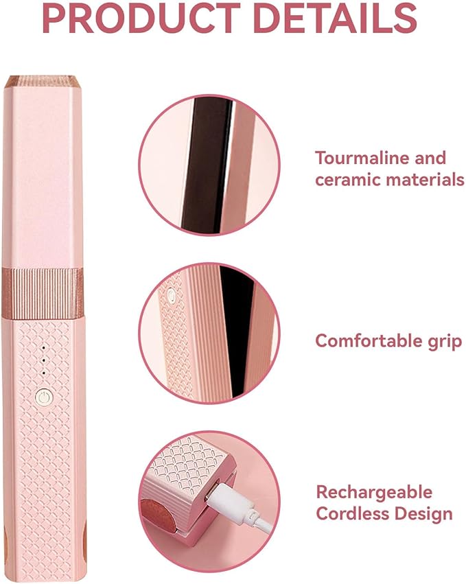 Hair Straightener Flat Iron Cordless Quickly Heating Rollers Hair Curlers Hair Curling Iron Hot Tools Flat Iron for Girls Women(Pink)