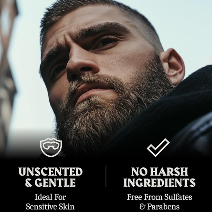 Striking Viking Unscented Beard Wash &amp Conditioner - 10 Fl Oz Pack of 2 - Deep Cleansing Oil Formula - Soothing Softener with Jojoba Oil - Itch-Free Gentle Hydration for Beard Care