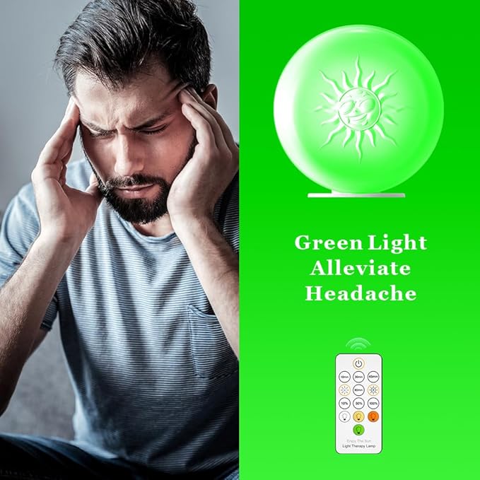 Light Therapy Lamp2 Major FunctionsActivate MoodRelieve HeadacheUV-Free 10000 LUX Treatment Light20-Level Drightness Fine-Tuning 4 TimingsLarge Glossy Rotatable Stand (RLTL00100)