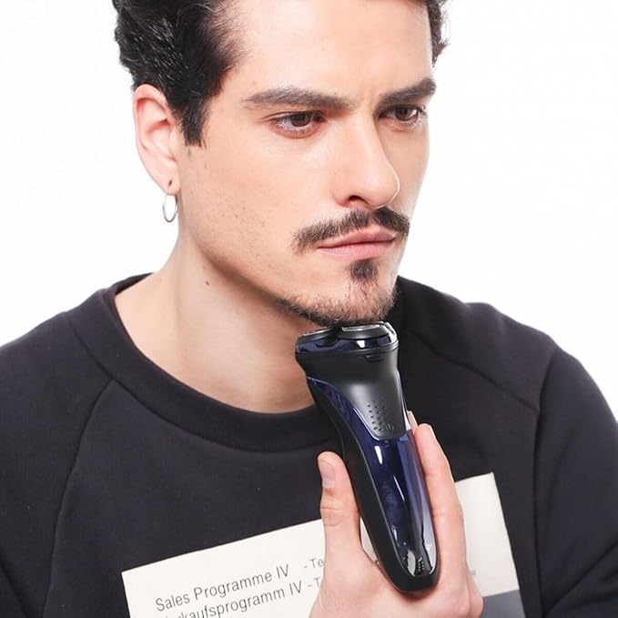 WEedsy Electric Razor for Men Professional Electric Shaver Razor Waterproof Beard Trimmer Rotary 3D Floating Shaving Rechargeable Electric Shaver for Men