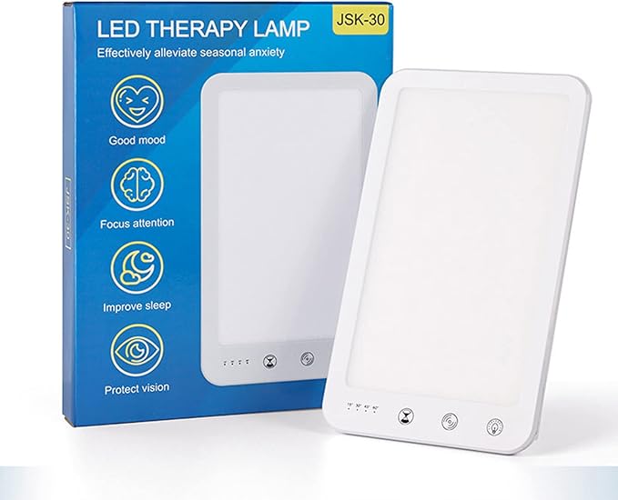 Enjoy Home R.S. Light Therapy Lamp UV-Free 10000 Lux LED Sun Lamp Touch Control with Adjustable Brightness and 4 Timer Function 180° Rotatable Stand