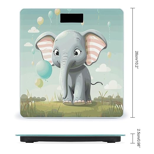 Lovely Elephant Bathroom Scale Ultra-Bright Liquid Crystal Screen Weight Scale Accurate Bathroom Body Scales for Body Weight Bathroom Pet Home Bedroom Gift-Giving