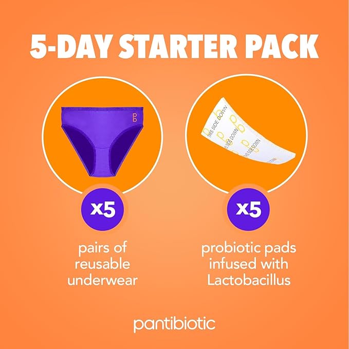 Wearable Vaginal Health Probiotics - Lactobacillus Vaginal Probiotic for Women - 5-Day Supply with Wearable Panty