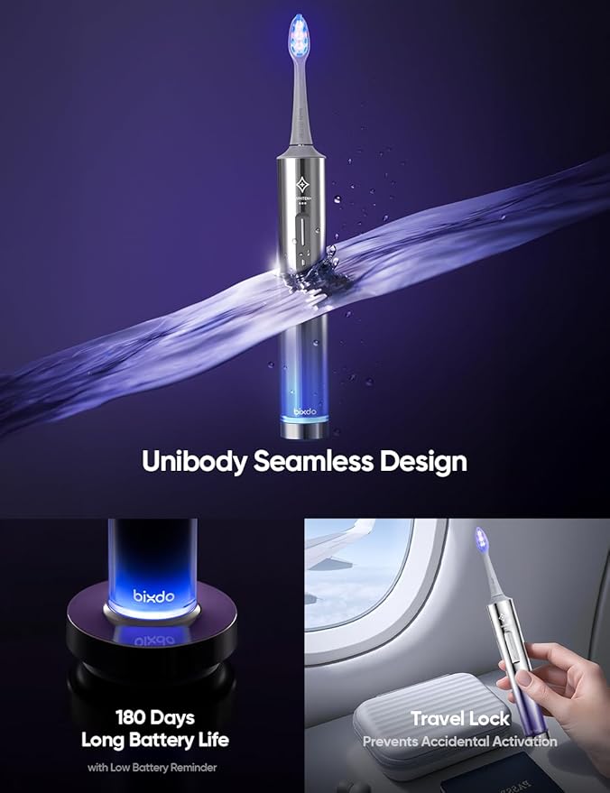 Whitening Electric Toothbrush for Adults Professional 460nm Whitening Blue Light Tech 31000VPM Sonic &amp Oscillating Cleaning with Smart AI Sensor 6-Month Long-Lasting Battery