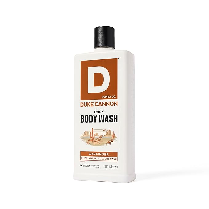 Duke Cannon Thick High Viscosity Body Wash - Wayfinder - Eucalyptus &amp Desert Sage Scent 3X Thicker Mineral-Enriched Sulfate-Free 17.5 oz (3-Pack)