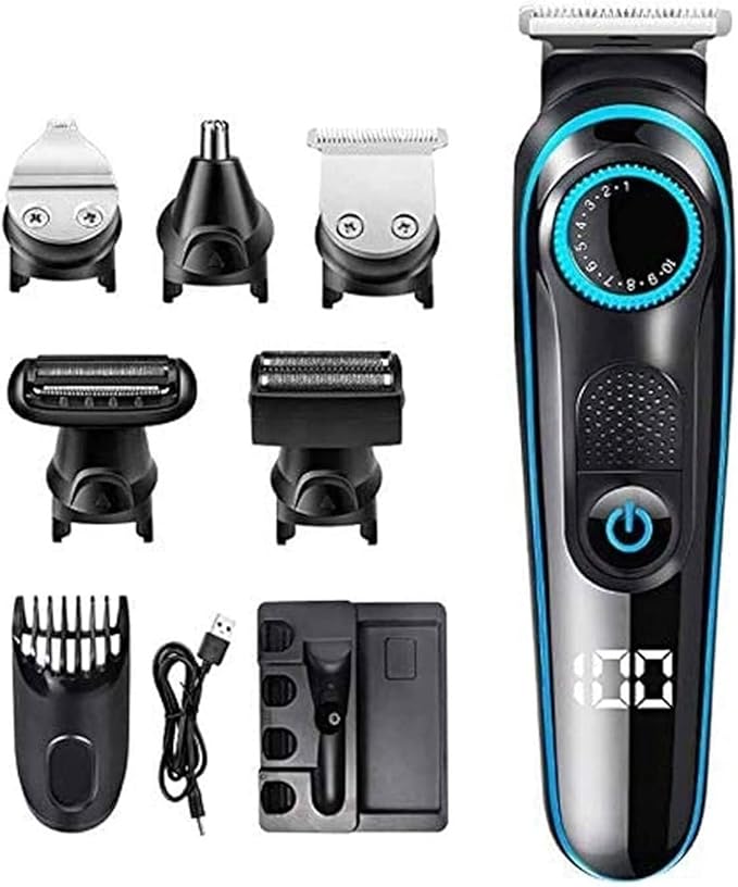 Electric Razor for Men 6 in 1 Rechargeable Waterproof IPX7 Electric Shaver Electric Shaver with Precision Trimmer Hair ClippersRechargeable Wet &amp Dry Shaver with Easy Clean