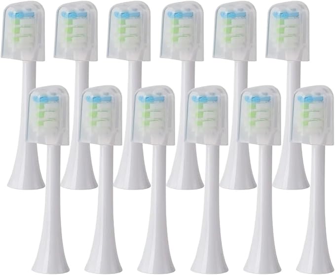 Replacement Brush Heads Compatible for SOOCAS X3U/X3Pro/X5/V1/D2/D3 12pcs Bristle Electric Toothbrush(SHUSHI-WH-12PCS)