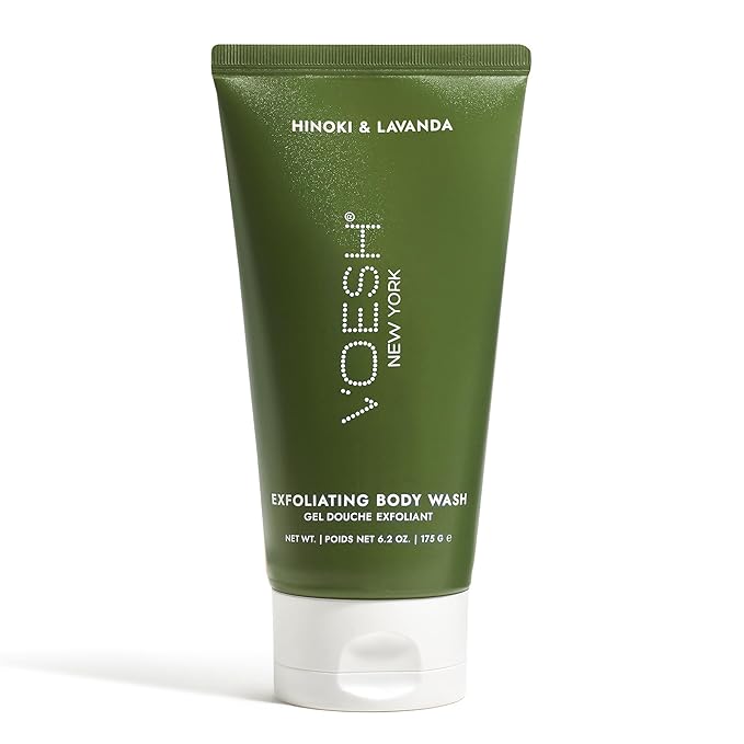 VOESH Sugar Scrub &amp Exfoliating Body Wash with Plant-Derived AHAs &amp Vegan Probiotics K-Beauty Korean Skincare - Hinoki &amp Lavanda