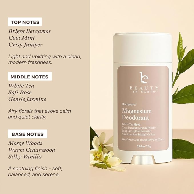 Aluminum Free Deodorant for Women – USA Made Natural Magnesium Deodorant with 55% Organic Ingredients Baking Soda Free Long-Lasting All-Day Odor Protection Non-Irritating for Kids &amp Sensitive S