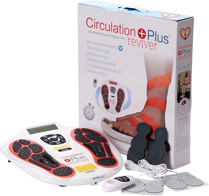Foot Massager with EMS &amp TENS – Compact Pain Relief &amp Circulation Booster for Feet &amp Legs