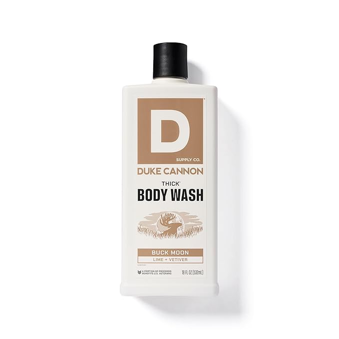 Duke Cannon Thick High Viscosity Body Wash - Buck Moon 17.5 oz Vetiver &amp Oakmoss Scent Mineral Enriched Paraben &amp Sulfate Free (3 Pack)