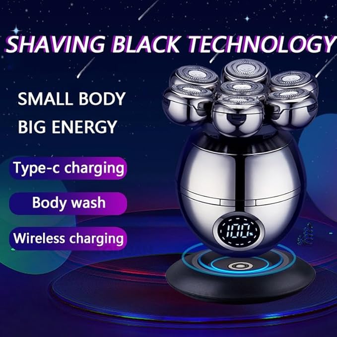 Head Shavers for Bald Men 7D Electric Shaver for Men Independently 7 Cutter Floating Head Waterproof Electric Razor Multifunction Trimmer with LCD Display