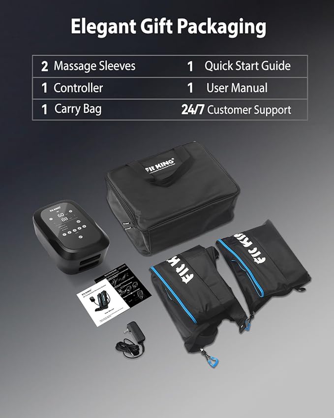 FIT KING Upgraded Full Leg Compression Massager Boots Professional Air Compression Recovery System for Circulation &amp Fast Athlete Recovery Cordless Rechargeable Recovery Boots (Small)