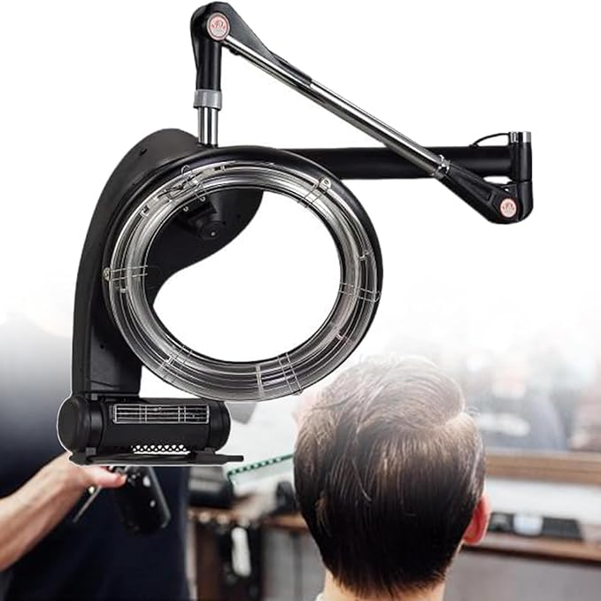Salon Orbiting Hair Dryer Salon Hair Hood Dryer Spa Barber Hair Color Processor Heater Machine with Wall Mount System Adjustable Timer and Temperature for Beauty Spa Home Salon Equipment