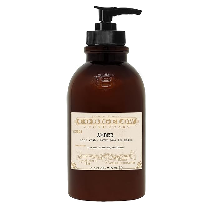 C.O. Bigelow Iconic Collection Amber Hand Wash Scented Hand Soap with Aloe Vera and Shea Butter 10.5 fl oz