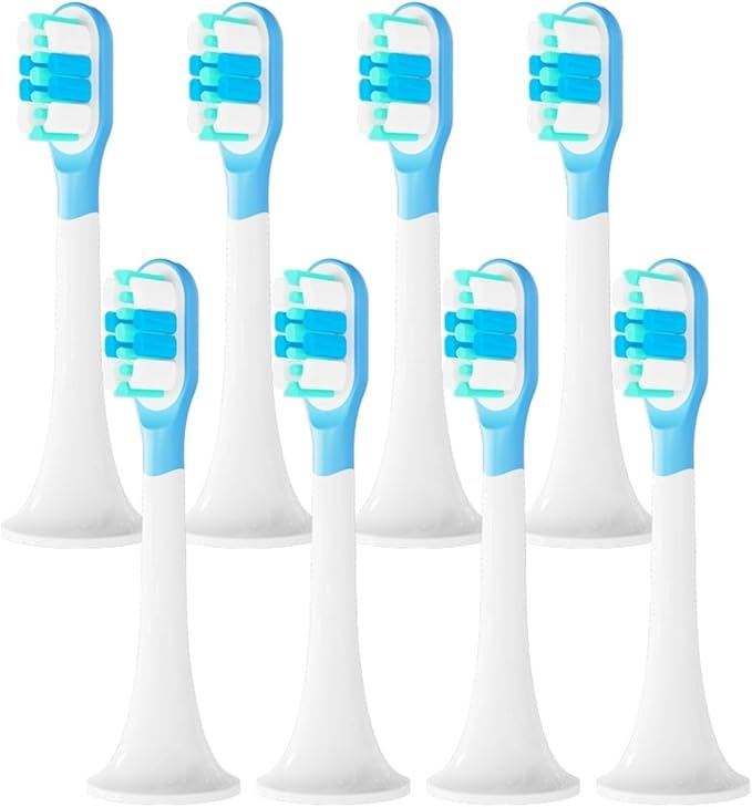 Replacement Brush Heads Compatible for T300/T500 Toothbrush Soft Bristle Silicone Nozzles(4 bj White)
