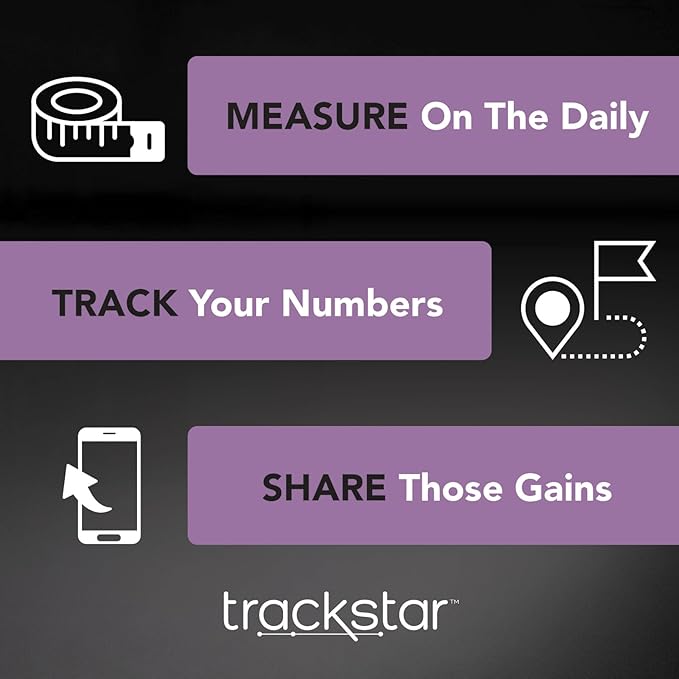 Trackstar Wide-Platform Black Digital Weight Scale | 550 lb Weight Capacity | Trackstar Monitoring App | Bluetooth iOS &amp Android Compatible | Measure Track and Share Results
