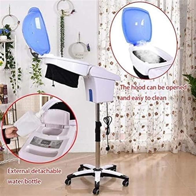 950w Professional Floor Hair Steamer for Hair Dyeing Hair Hood Steamer Hair Dryer with Heat Timer with Hood Rolling Base Salon Barber Beauty 60 Minutes Time Setting