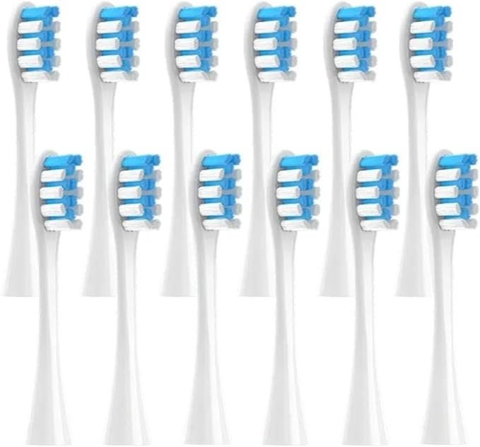 12PCS Replacement Brush HeadsCompatible for Oclean X PRO/ Z1/ F1/ One/Air 2 /SE(12pcs WhiteBlue)