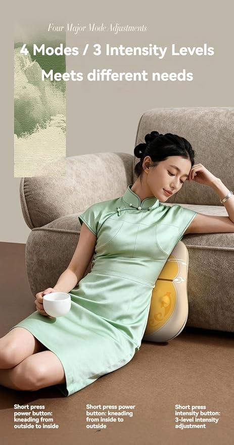 Cordless Back Massager for Pain Relief Deep Tissue 4 Major Modes with 3 Levels of IntensityBack and Neck Massager with HeatGift for Mom and Dad