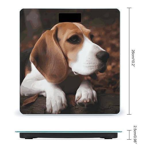 Digital Bathroom Scale for Body Weight Scale with Bright LCD Display High Accuracy Step-On Technology Auto On/Off Cute Beagle Digital Scales 400 Lbs /180kg