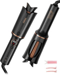 Automatic Rotating Curling Iron – VISKS V668 Pro Ceramic Hair Curler with Keratin-Coated Barrel Digital Temperature Display Anti-Scald 590M Ionic Tangle-Free Dual Voltage 1.5 Inch