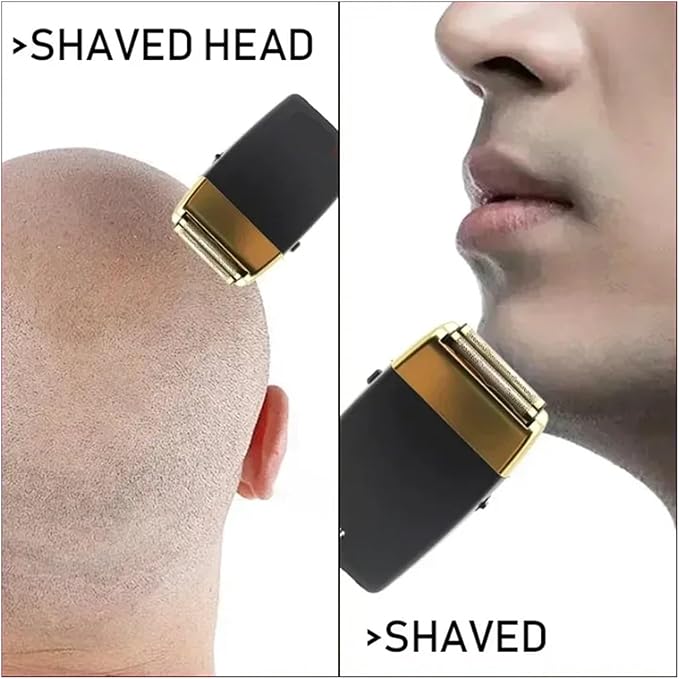 Compatible With POP Barbers P620 Professional Men's Beard Trimmer &amp Double Foil Shaver 11000 RPM High-Speed Electric Hair Cutting Machine USB Rechargeable for Home &amp Salon Use(Black-Blade)