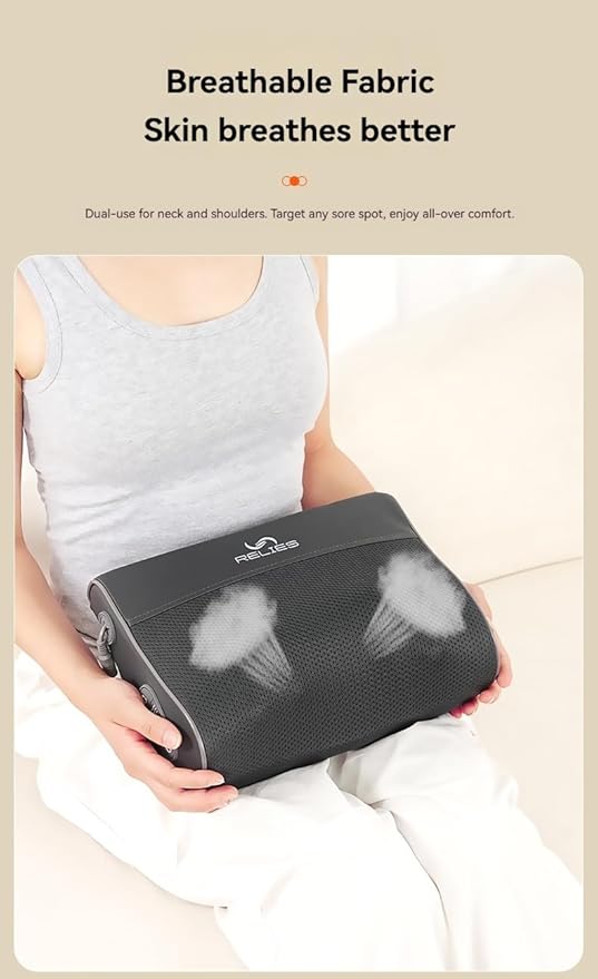 Shiatsu Back and Neck Massager with Heat - Electric Kneading Deep Tissue Massage Pillow for Relief Back Massage Gift for Mom and Dad