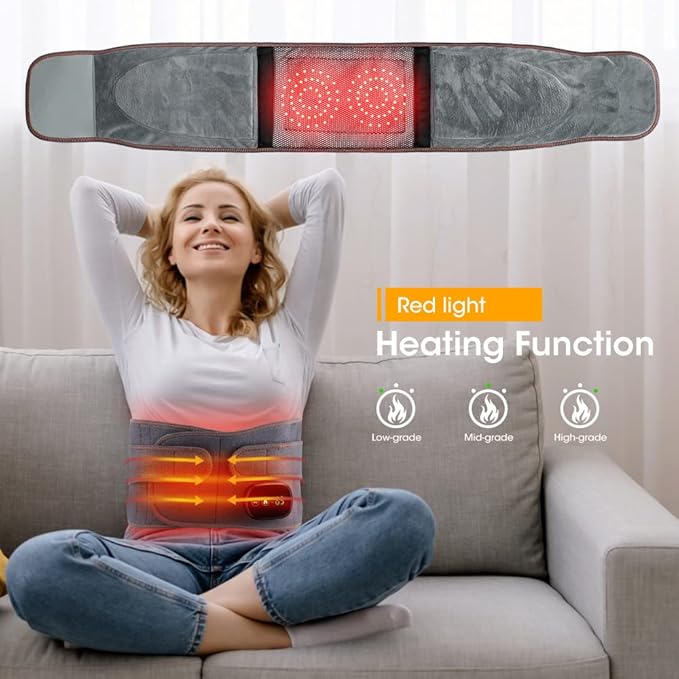 Lumidisc Belt - 2025 New Triple Fusion Back Pain Relief - Heated Neck &amp Lower Back Support - Lumbar Pain Management for Sciatica &amp Muscle Tension