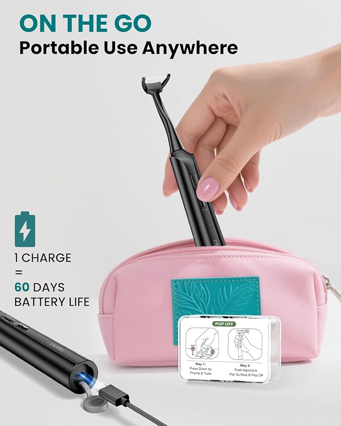 Electric Flosser for Teeth - 54 Refill Reusable Heads + 5 Speeds 5X Cleaning &amp 60-Day Battery Life Easy Glide Flossing for Gentle Gum Care More Effective Than String or Water Flosser