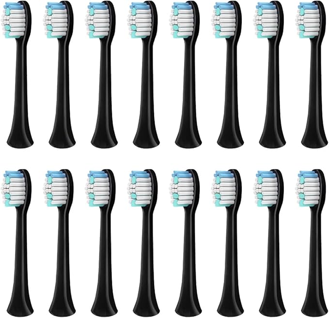 Compatible for Sarmocare S100 S200 S600 S700 S710 S800 S820 S900 S910 Toothbrush Heads 16pcs(16black)