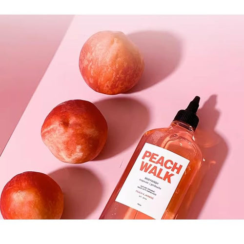 1PC Peach Walk Body Wash Perfumed Amino Acid Peach &amp Jasmin Purifying Skin Wash Get Clear Trasnparent Skin with Long Lasting Scent 307ml