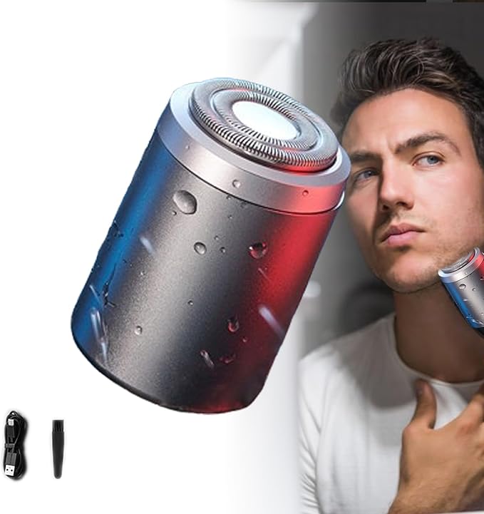 Generic Mini Portable Electric Shaver Electric Razor for Men Pocket Size for Car Travel (Silver)