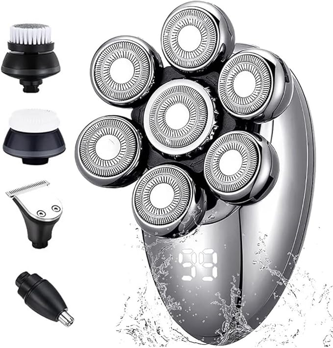 Electric Razor for Men Electric Shavers for Men 7D Floating Rotary Razor Cordless USB Rechargeable Multifunctional Grooming Kit with LED Display