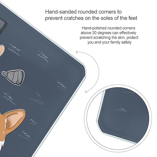 Wearing Clothes Corgi Dogs Weight Scale Digital Electronic Scales Bathroom Scale Larg LCD Backlight Display High Precisio MeasurementsTempered Glass