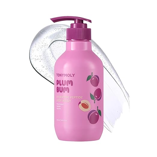TONYMOLY Plum Bum Body Care Set - 13.5 fl oz Peptide Hydrating Body Wash &amp Self-Heating Body Sculpting Mask for Soft Smooth Skin