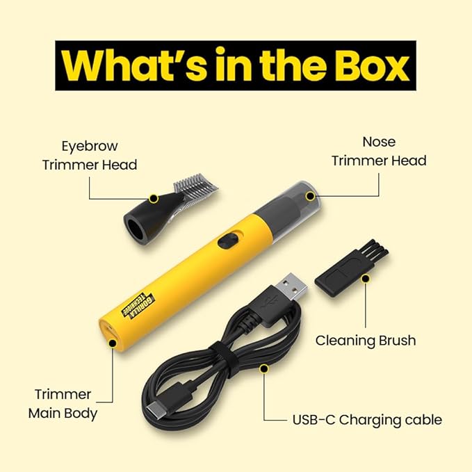 Gorilla Technique Nose Ear Hair Trimmer for Men 10000RPM 2 in 1 Nose &amp Eyebrow USB-C Rechargeable Battery Waterproof Heads Korean 2 Heads