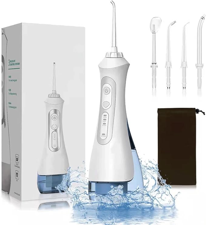 Cordless Advanced Water Flosser for Teeth Gums Braces Dental Care with Travel BagIPX7 WaterproofPortable and Rechargeable for Home&ampTravel(Black)