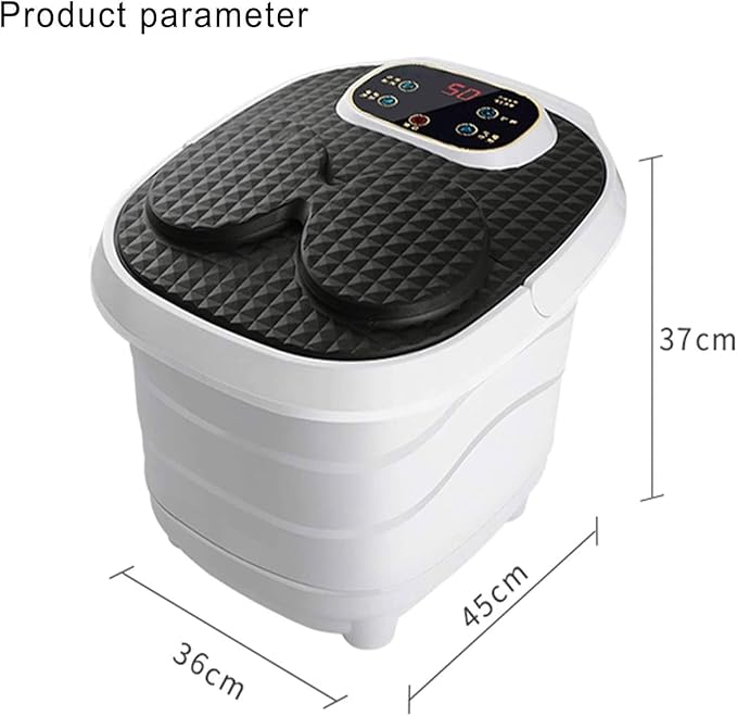 Foot Spa Bath Massager with Heat Bubbles 6 Massage Rollers Time &amp Temprature Control Foot Soak for Tired Feet Stress Relief Home Use Large Size for Soaking Feet