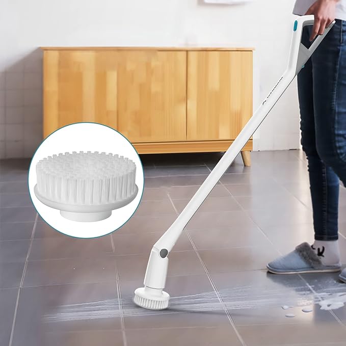 Tilswall M3 Brush Heads 4 Pack Replacement Brush Heads for Electric Spin Scrubber Cordless Shower Scrubber Rotating Cleaning Brush for Tile Grout/Floor/Tub/Bathroom