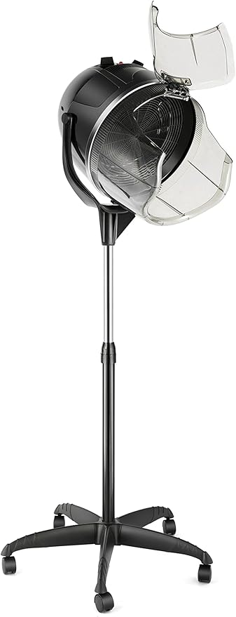 Professional Hooded Hair Dryer Height Adjustable Stand-Up Bonnet Hair Dryer on Wheels