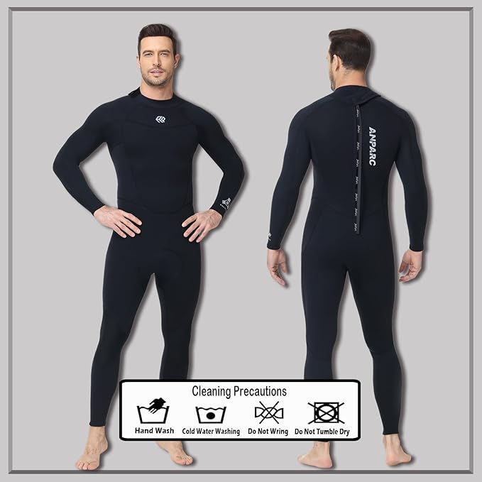 3mm Neoprene Full Wetsuit for Men Premium Diving Snorkeling Surfing Swimming Suit