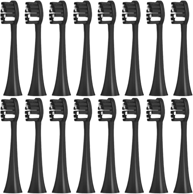 Toothbrush Replacement Heads Compatible for Seago 2725/S2/S5/SX/SG972 Y7 Brush Nozzle16PCS(16Black)