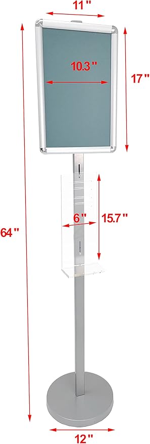 FixtureDisplays Hand Sanitizer Stand Portable Stand Soap Dispenser Cleaner Automatic Hand Free 10050NEW+15221