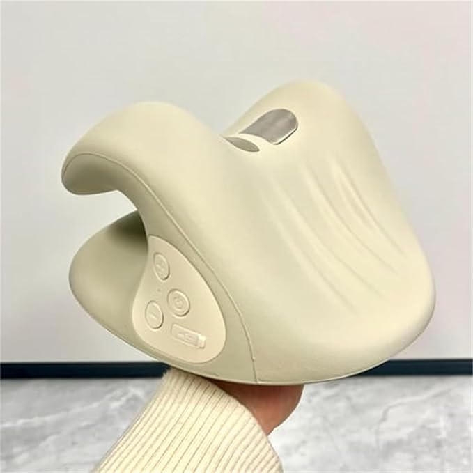 Neck Massager Pillow - 26° Angle Neck Relaxer Shoulder Relief Device Ergonomic with Heat Function Massage Tool for Stress Relief Muscle Relaxation and Cervical Traction Aid for Adults