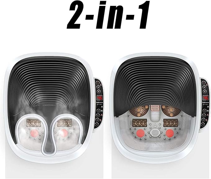 Foot Spa Massager Heat Bubbles Vibration 6 Rollers Digital Temperature Control Relax Tired Feet Relieve Muscle Pain Home Use