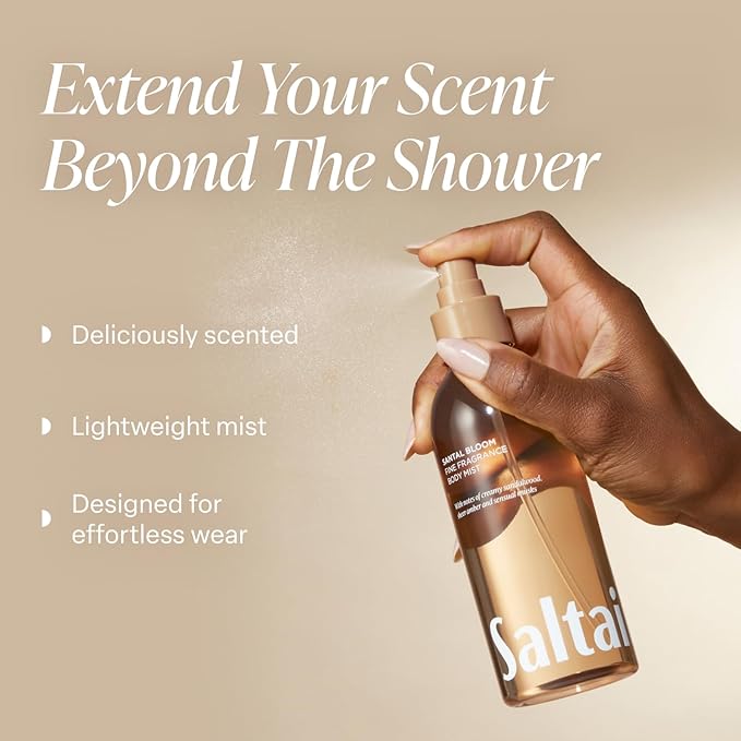 Saltair Santal Bloom Body Care Bundle – Body Wash 2-Pack (2x17oz) + Body Mist 2-Pack (2x8oz) Moisturizing Shower Gel &amp Long-Lasting Lightweight Fragrance Mist Vegan Cruelty-Free Paraben-Free f
