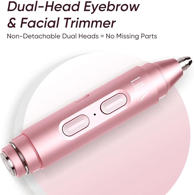 2-in-1 Eyebrow Trimmer &amp Nose Hair Trimmer for Women Electric Facial Hair Remover with LED Light Precision Face Razor for Eyebrow Nose &amp Facial Hair Portable Painless Grooming Tool
